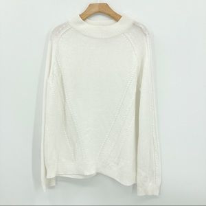 Nanette Lepore Cashmere Cable Knit Sweater White L